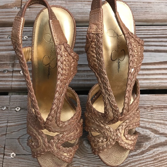 Jessica Simpson Bronze/Rosegold high heels - Picture 3 of 6